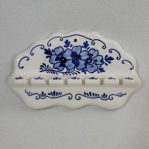 Delfts Blue Hand Painted Ceramic Spoon Holder